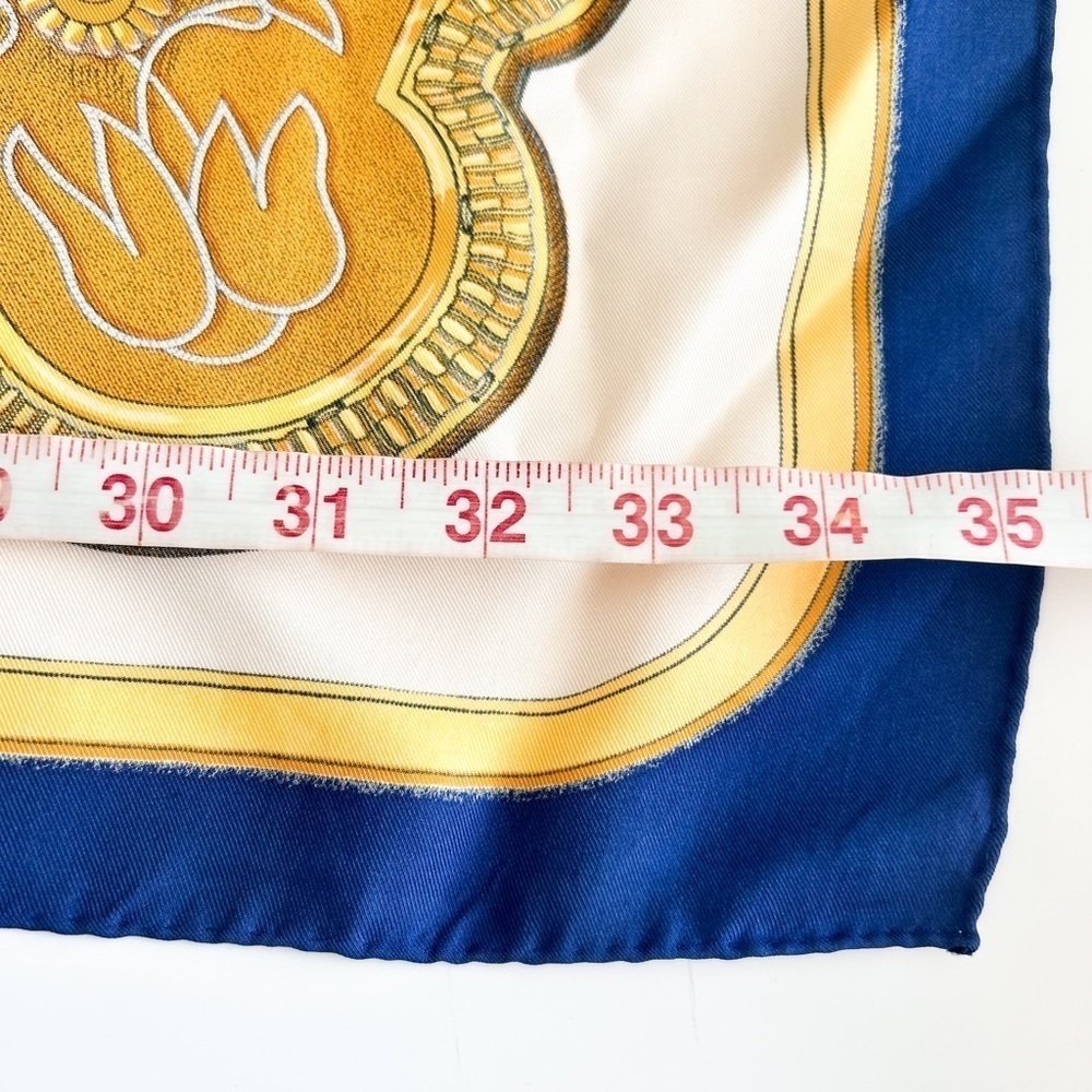 HERMES 100% silk scarf Carre 90 GRAND APPARAT Scarf Multicolor blue border - Picture 3 of 11